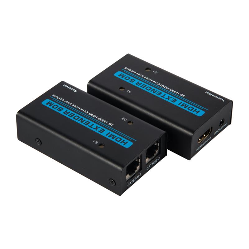 V1.3 HDMI-extender 50 m via Dual cat5e \/ 6-kabel Ondersteuning Full HD 1080P