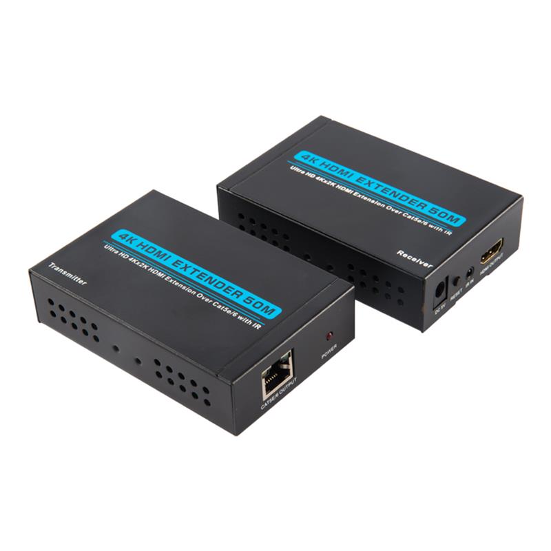 V1.4 4K HDMI-extender 50 m via Single cat5e \/ 6-kabel Ondersteuning Ultra HD 4Kx2K \/ 30Hz