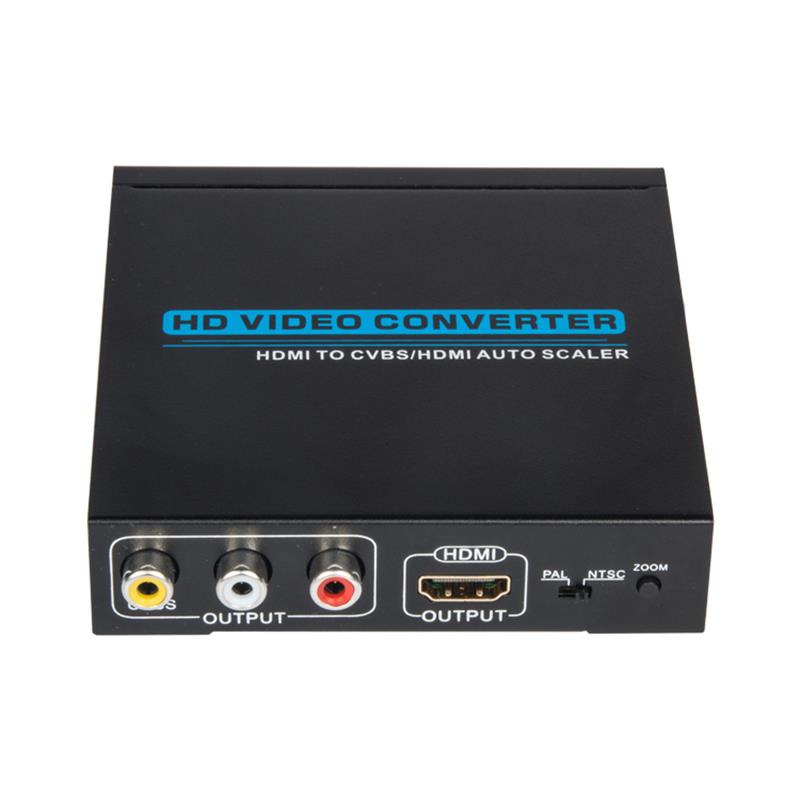 HDMI NAAR CVBS \/ AV + HDMI CONVERTER Auto Scaler 1080P