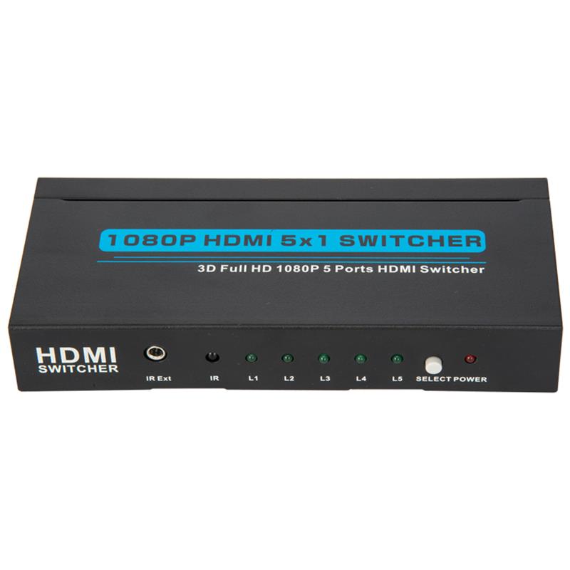V1.3 HDMI 5x1 Switcher Ondersteuning 3D Full HD 1080P