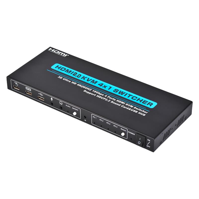 V2.0 HDMI KVM 4x1 Switcher Ondersteuning 3D Ultra HD 4Kx2K \/ 60Hz