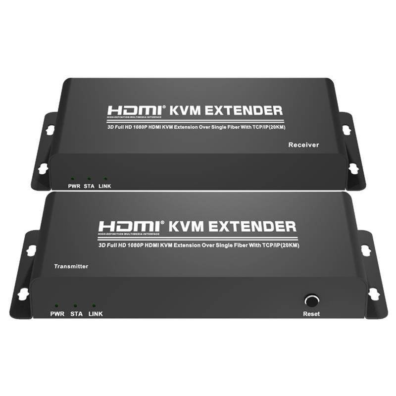 HDMI KVM-extender via één glasvezel met TCP \/ IP (20 km) Ondersteuning Full HD 1080P