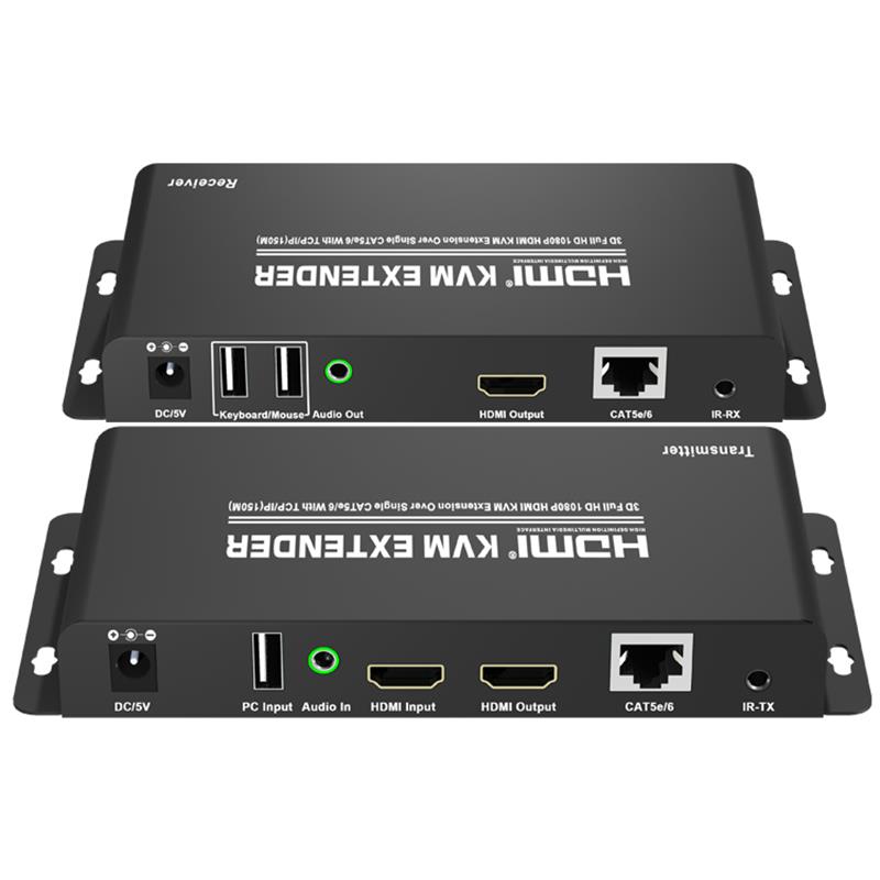 HDMI KVM-extender 150 m boven enkele CAT5e \/ 6 met TCP \/ IP-ondersteuning Full HD 1080P