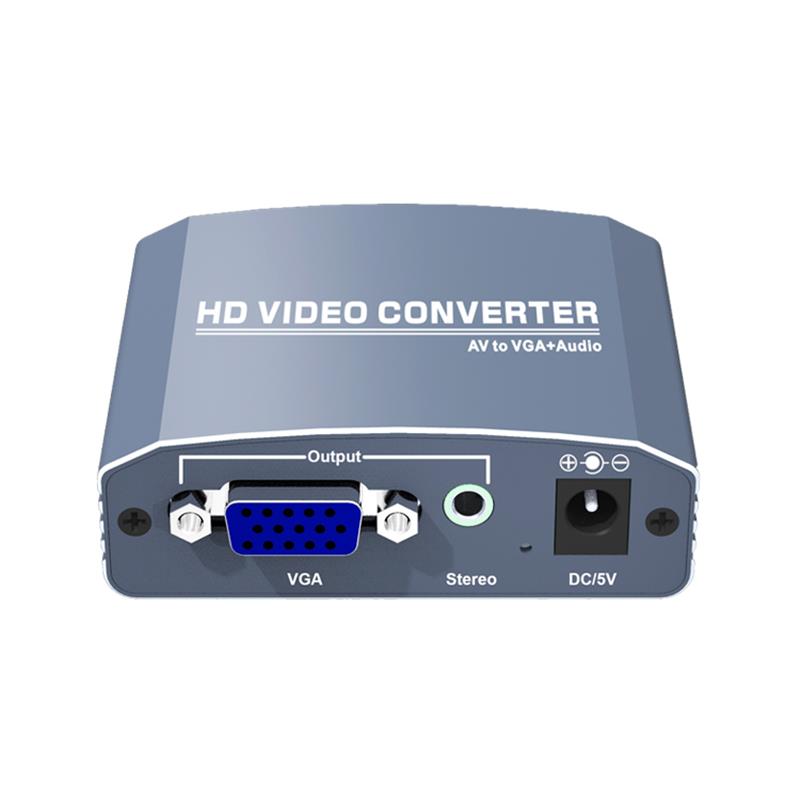 A \/ V naar VGA + Stereo Converter Up Scaler 720P \/ 1080P